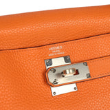 Vintage Hermes Shoulder Kelly 42 JPG Orange Clemence Palladium Hardware