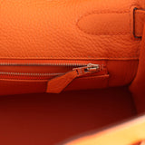 Vintage Hermes Shoulder Kelly 42 JPG Orange Clemence Palladium Hardware