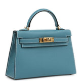 Hermes Kelly Sellier 20 Blue Jean Epsom Gold Hardware