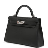 Hermes Kelly Sellier 20 Black Epsom Palladium Hardware
