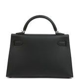 Hermes Kelly Sellier 20 Black Epsom Palladium Hardware