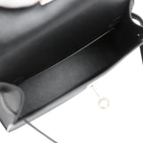 Hermes Kelly Sellier 20 Black Epsom Palladium Hardware