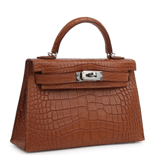 Hermes Kelly Sellier 20 Gold Matte Alligator Palladium Hardware