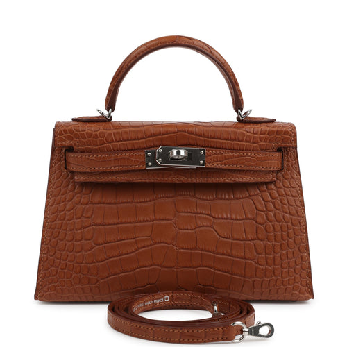 Hermes Kelly Sellier 20 Gold Matte Alligator Palladium Hardware
