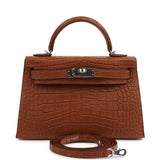 Hermes Kelly Sellier 20 Gold Matte Alligator Palladium Hardware