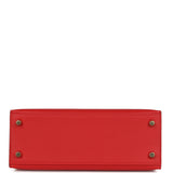 Hermes Kelly Sellier 25 Rouge Radieux Epsom Gold Hardware