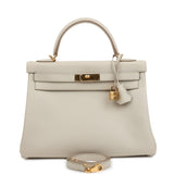 Pre-owned Hermes Kelly Retourne 32 Beton Evercolor Gold Hardware