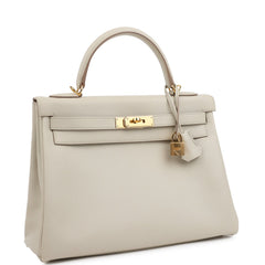 Pre-owned Hermes Kelly Retourne 32 Beton Evercolor Gold Hardware