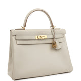 Pre-owned Hermes Kelly Retourne 32 Beton Evercolor Gold Hardware