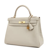 Pre-owned Hermes Kelly Retourne 32 Beton Evercolor Gold Hardware