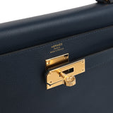 Hermes Kelly Retourne 28 Bleu Abysse Evercolor Gold Hardware - Thumbnail View 7