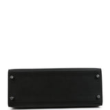 Pre-owned Hermes Kelly Sellier 28 Black Epsom Palladium Hardware