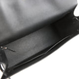 Pre-owned Hermes Kelly Sellier 28 Black Epsom Palladium Hardware
