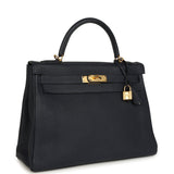 Pre-owned Hermes Kelly Retourne 32 Bleu Nuit Togo Gold Hardware - Thumbnail View 2
