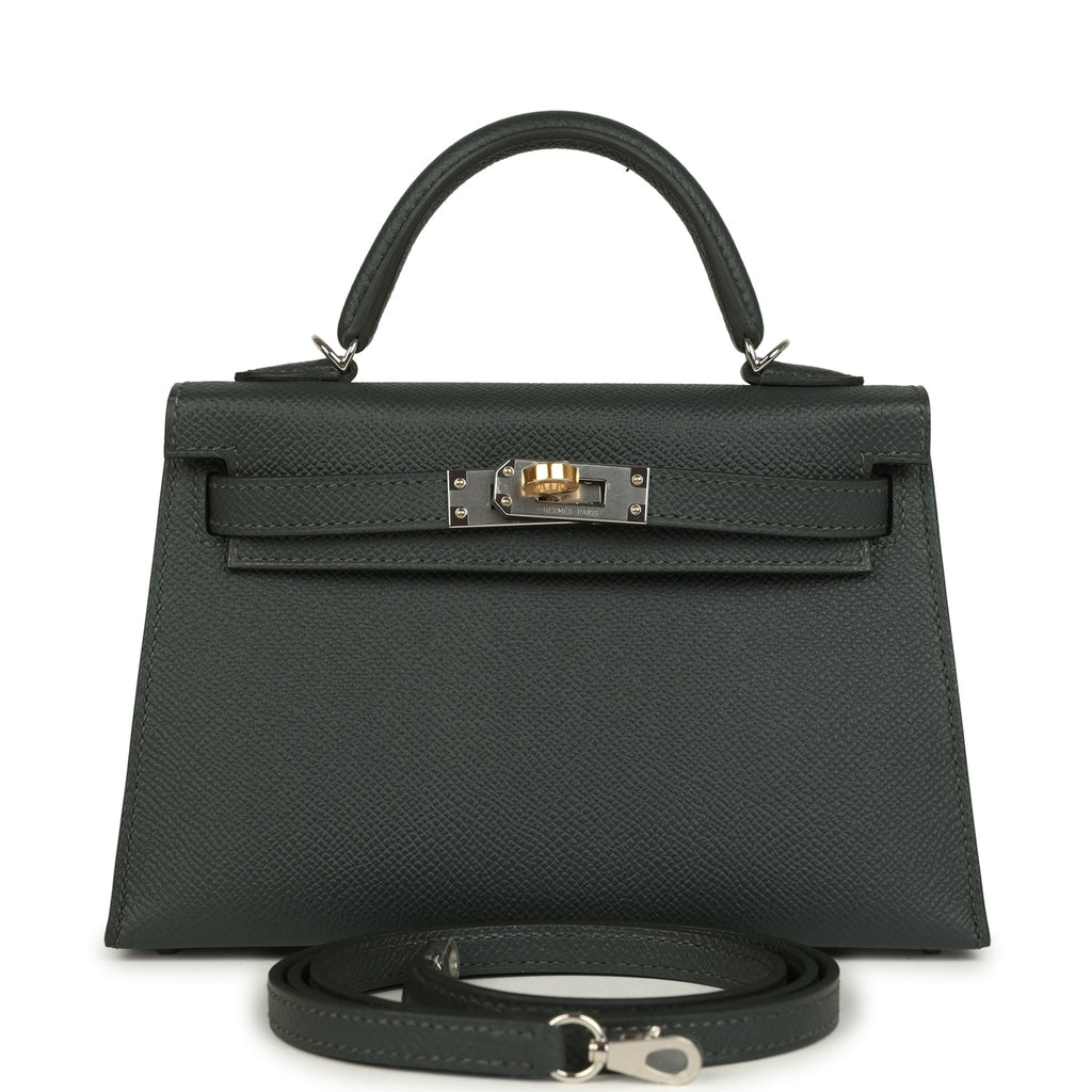 Hermes Kelly Sellier 20 Vert Mangrove Epsom Electrum Hardware