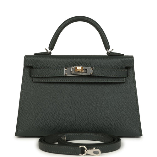 Hermes Kelly Sellier 20 Vert Mangrove Epsom Electrum Hardware