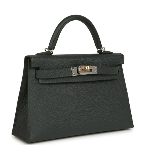 Hermes Kelly Sellier 20 Vert Mangrove Epsom Electrum Hardware