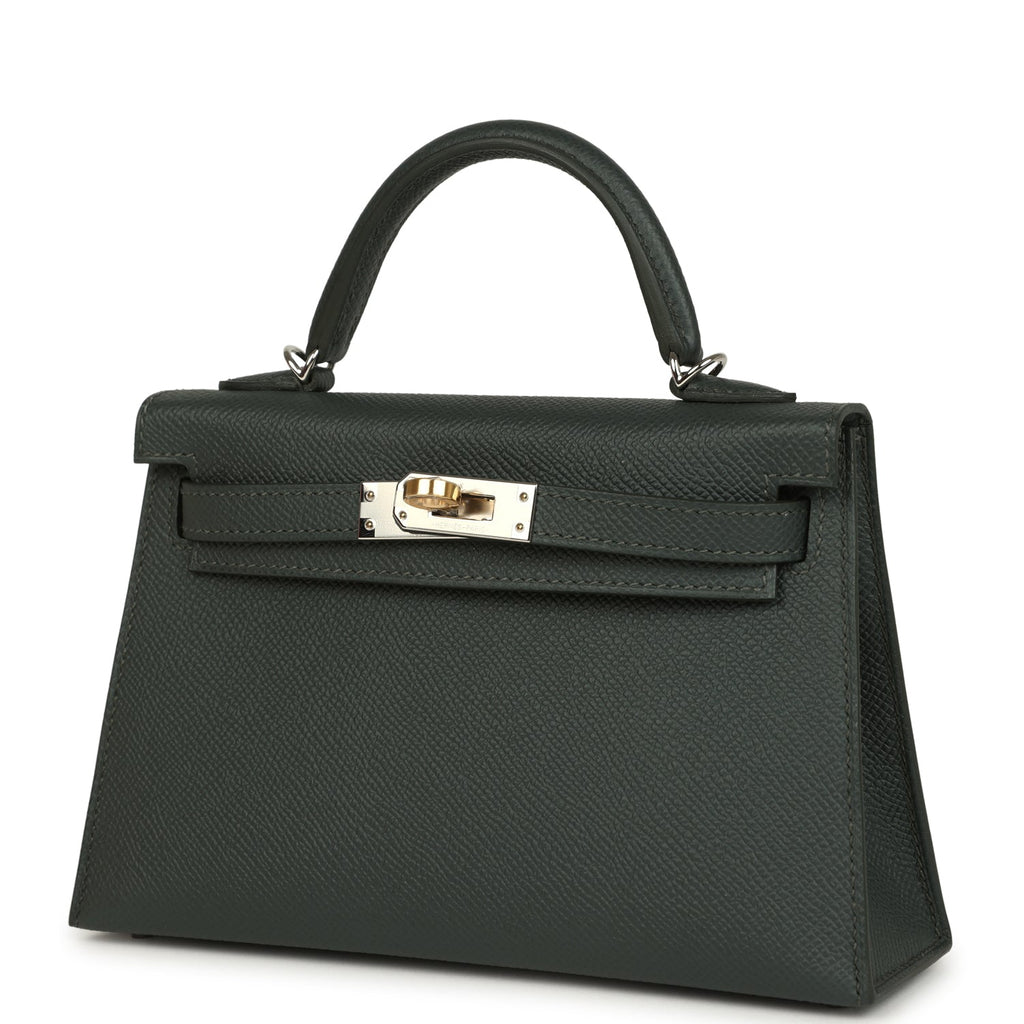 Hermes Kelly Sellier 20 Vert Mangrove Epsom Electrum Hardware