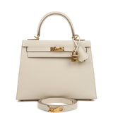 Hermes Kelly Sellier 25 Craie Epsom Gold Hardware - Thumbnail View 1
