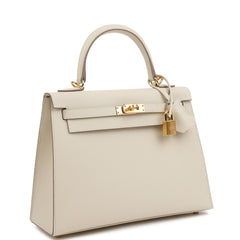 Hermes Kelly Sellier 25 Craie Epsom Gold Hardware