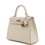 Hermes Kelly Sellier 25 Craie Epsom Gold Hardware - Thumbnail View 5