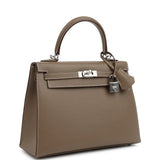 Hermes Kelly Sellier 25 Etoupe Epsom Palladium Hardware