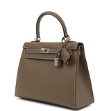 Hermes Kelly Sellier 25 Etoupe Epsom Palladium Hardware