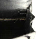 Vintage Hermes Kelly Sellier 28 Black Box Gold Hardware