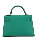 Pre-owned Hermes Kelly Sellier 20 Vert Jade Epsom Gold Hardware
