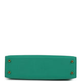 Pre-owned Hermes Kelly Sellier 20 Vert Jade Epsom Gold Hardware