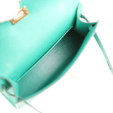 Pre-owned Hermes Kelly Sellier 20 Vert Jade Epsom Gold Hardware