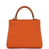 Hermes Special Order (HSS) Kelly Retourne 25 Orange Verso Togo Gold Hardware