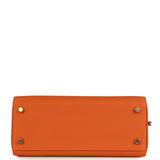 Hermes Special Order (HSS) Kelly Retourne 25 Orange Verso Togo Gold Hardware
