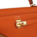 Hermes Special Order (HSS) Kelly Retourne 25 Orange Verso Togo Gold Hardware