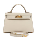 Hermes Kelly Sellier 20 Craie Epsom Gold Hardware
