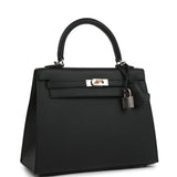 Hermes Kelly Sellier 25 Black Epsom Electrum Hardware