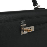 Hermes Kelly Sellier 25 Black Epsom Electrum Hardware