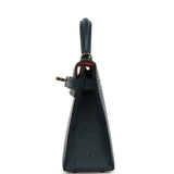 Hermes Special Order (HSS) Kelly Sellier 20 Vert Cypres Verso Ostrich Permabrass Hardware