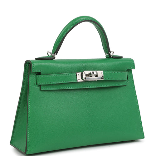 Hermes Kelly Sellier 20 Bambou Chevre Chamkila Palladium Hardware