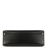 Vintage Hermes Kelly Sellier 32 Black Box Gold Hardware