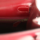 Vintage Hermes Kelly Sellier 28 Rouge H Box Gold Hardware