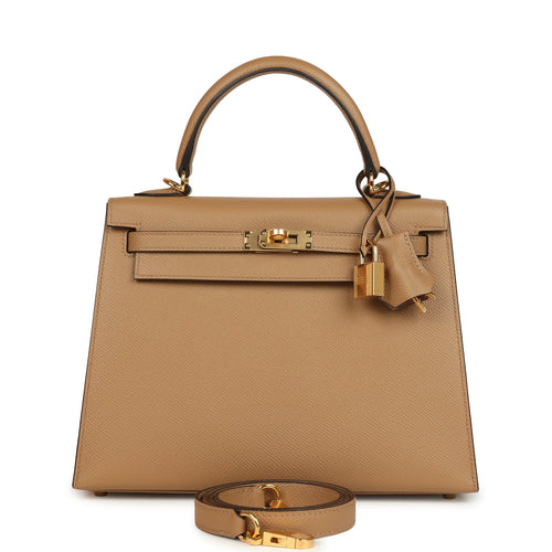 Hermes Kelly Sellier 25 Chai Epsom Gold Hardware