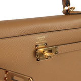 Hermes Kelly Sellier 25 Chai Epsom Gold Hardware