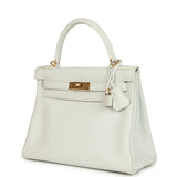 Hermes Kelly Retourne 28 White Clemence Gold Hardware