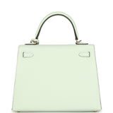 Hermes Kelly Sellier 25 Vert Peppermint Epsom Permabrass Hardware