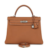 Hermes Kelly Retourne 32 Gold Togo Palladium Hardware