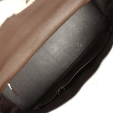 Vintage Hermes Shoulder Kelly 42 JPG Chocolate Clemence Palladium Hardware - Thumbnail View 8