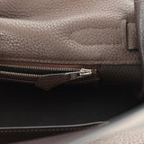 Vintage Hermes Shoulder Kelly 42 JPG Chocolate Clemence Palladium Hardware - Thumbnail View 9