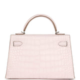 Hermes Kelly Sellier 20 Mauve Pale Boreal Satin Alligator Palladium Hardware
