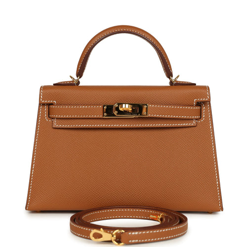 Pre-owned Hermes Kelly Sellier 20 Gold Epsom Gold Hardware